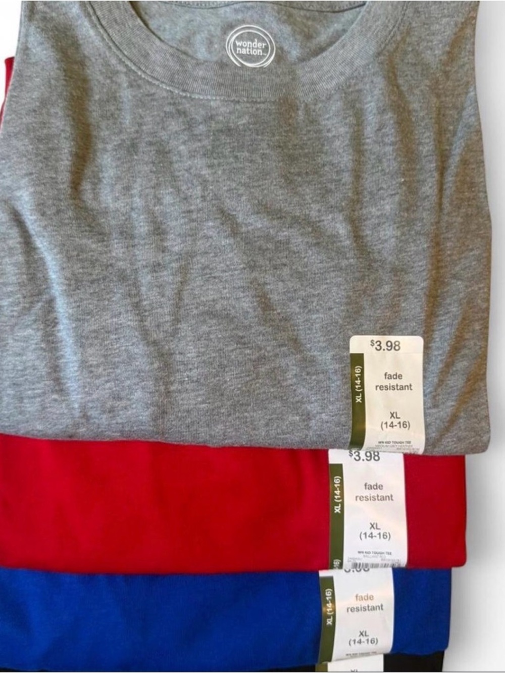 Wonder Nation Gray, Red, black & Blue Tee Bundle XL 14-16
